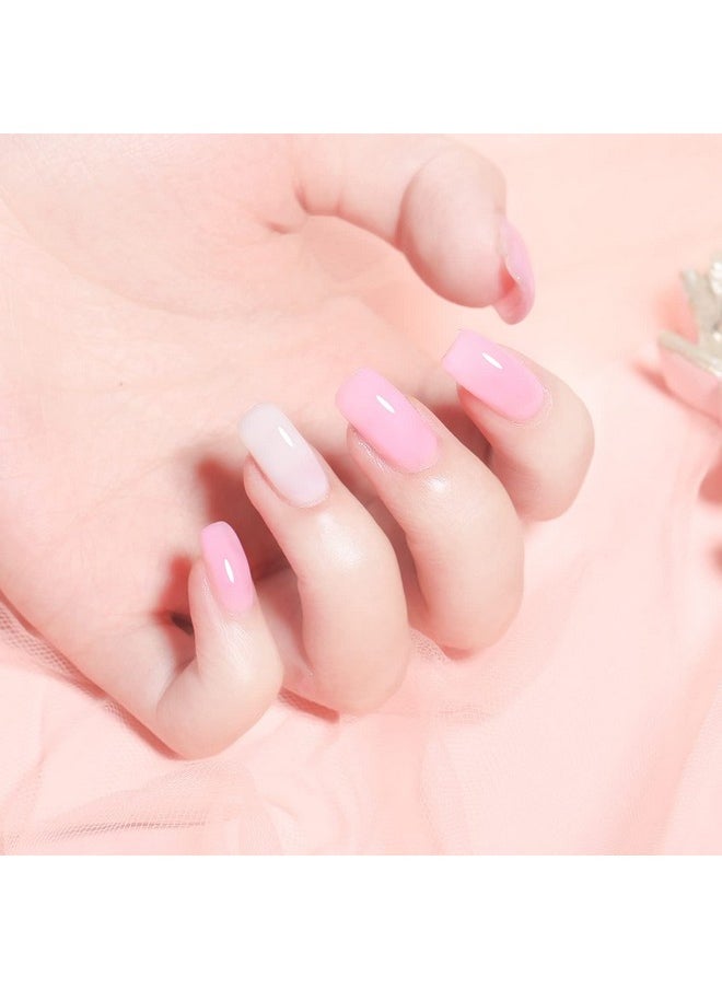 Artdone Sheer Gel Nail Polish Set Jelly UV Gel 6 Colors Translucent Milky White Pink Nude Brown Colors Nail Polish For All Seasons Neutral Soak off LED Lamp Gel Manicure Kit For Nail Art