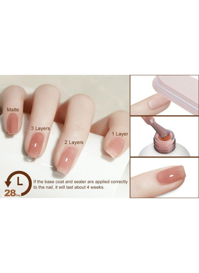 Artdone Sheer Gel Nail Polish Set Jelly UV Gel 6 Colors Translucent Milky White Pink Nude Brown Colors Nail Polish For All Seasons Neutral Soak off LED Lamp Gel Manicure Kit For Nail Art