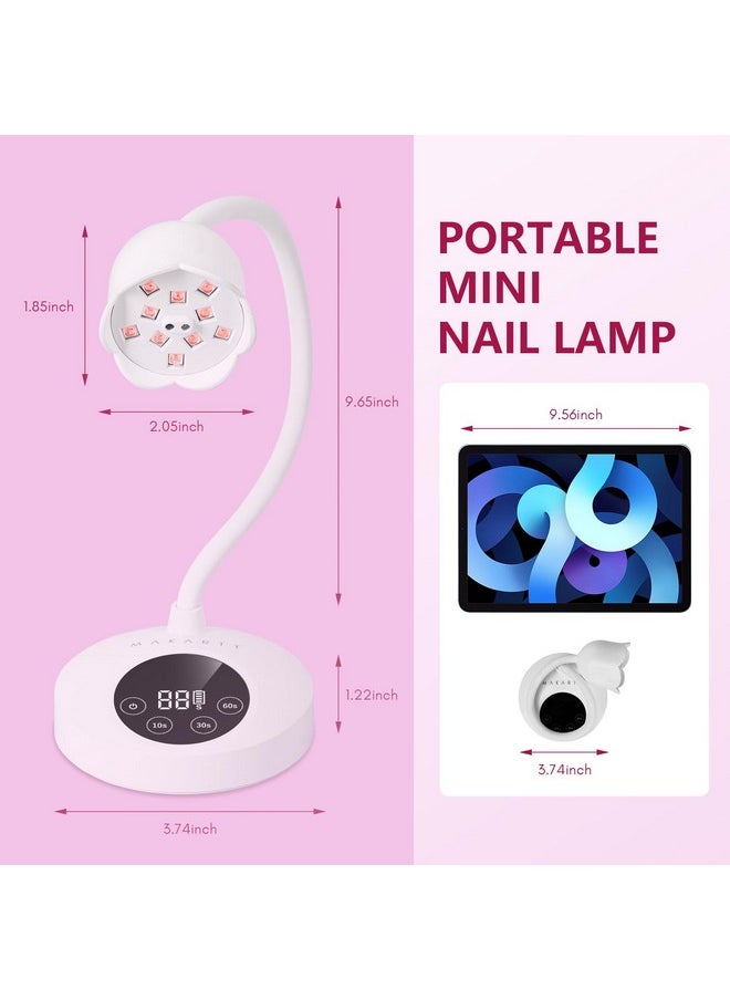 Makartt UV Nail Lamp: Mini UV Light for Gel Nails Polish Luminoza 10W Rechargeable LED Nail Light Nail Dryer with 4 Timers & Auto Sensor, Fast Curing Goosenecks UV Lamp for Home Nail DIY Manicure