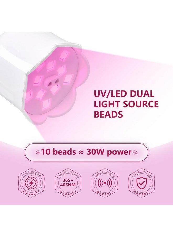 Makartt UV Nail Lamp: Mini UV Light for Gel Nails Polish Luminoza 10W Rechargeable LED Nail Light Nail Dryer with 4 Timers & Auto Sensor, Fast Curing Goosenecks UV Lamp for Home Nail DIY Manicure