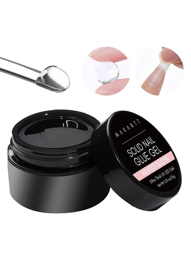 Makartt Solid Nail Glue Gel for Press On Nails- Strong Clear Acrylic Nail Tips Solid Gel Nail Glue for Fake Nails Soft Gel Nail Tips Solid Hard Gel for Nails Nail Art DIY Home 15ML UV Light Cured