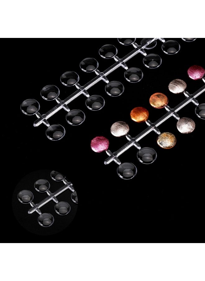 Tbestmax 720 Pcs Nail Polish Swatch Dots Round False Nail Display Tips Transparent Nail Art Color Display Chart with Adhesive Sticker for Nail Polish Training Practicing