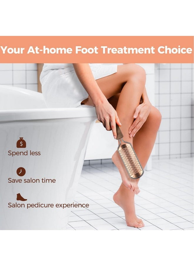 Foot File Foot Scrubber Pedicure - Callus Remover for Feet Easkep Professional Grater Rasp Foot Scraper Corns Callous Removers Cracked Dead Skin Remover for Dry and Wet Feet (Golden)