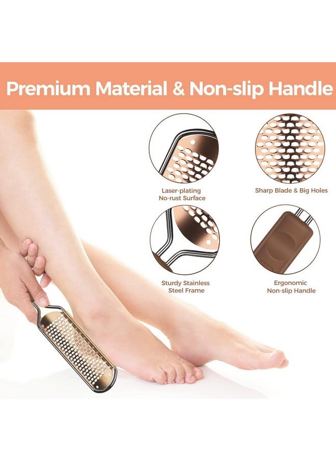 Foot File Foot Scrubber Pedicure - Callus Remover for Feet Easkep Professional Grater Rasp Foot Scraper Corns Callous Removers Cracked Dead Skin Remover for Dry and Wet Feet (Golden)