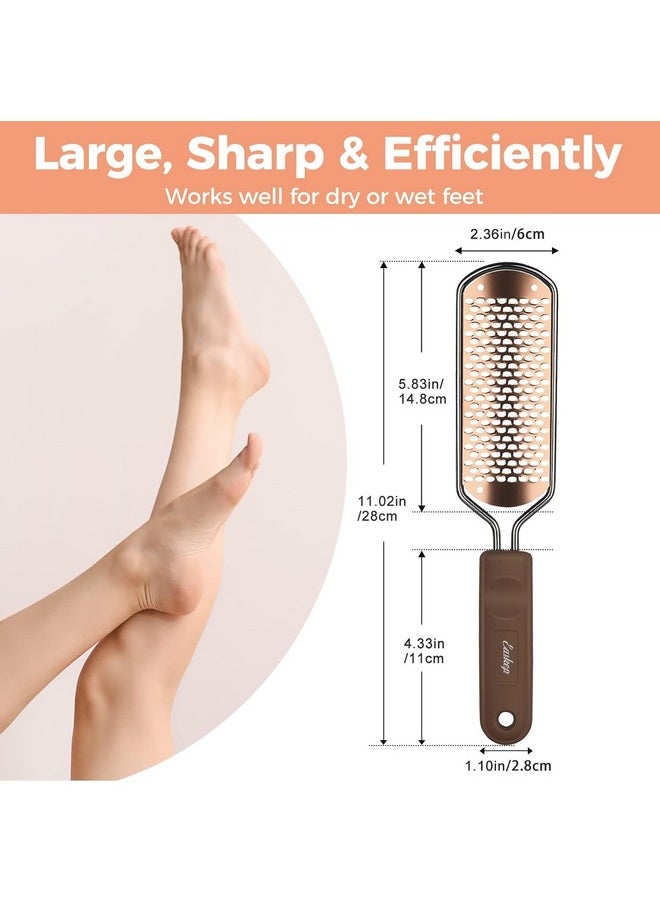 Foot File Foot Scrubber Pedicure - Callus Remover for Feet Easkep Professional Grater Rasp Foot Scraper Corns Callous Removers Cracked Dead Skin Remover for Dry and Wet Feet (Golden)