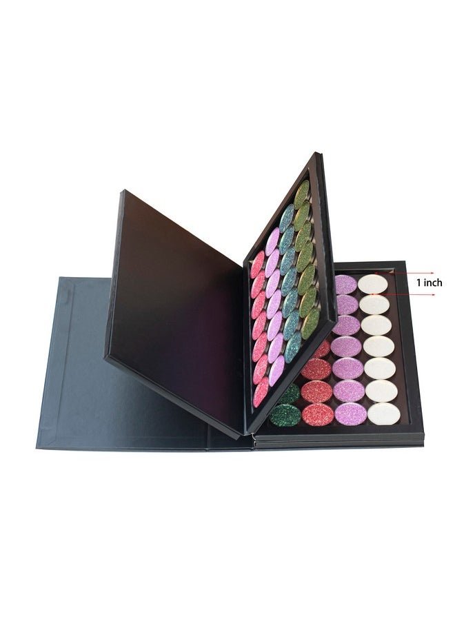 SZDYM Strong 4 layers Empty magnetic palette book palette+1pcs Makeup Depotting Spatula+50pcs Round Metal Stickers+50pcs Square Metal Stickers