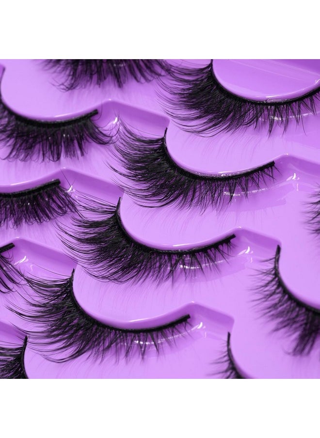 False Eyelashes Fox Cat Eye - Wispy Fluffy Strip Eyelashes 16mm Cat Eye 6D Faux Mink Fake Eyelashes Pack 14 Pairs by EMEDA(HX2-1）