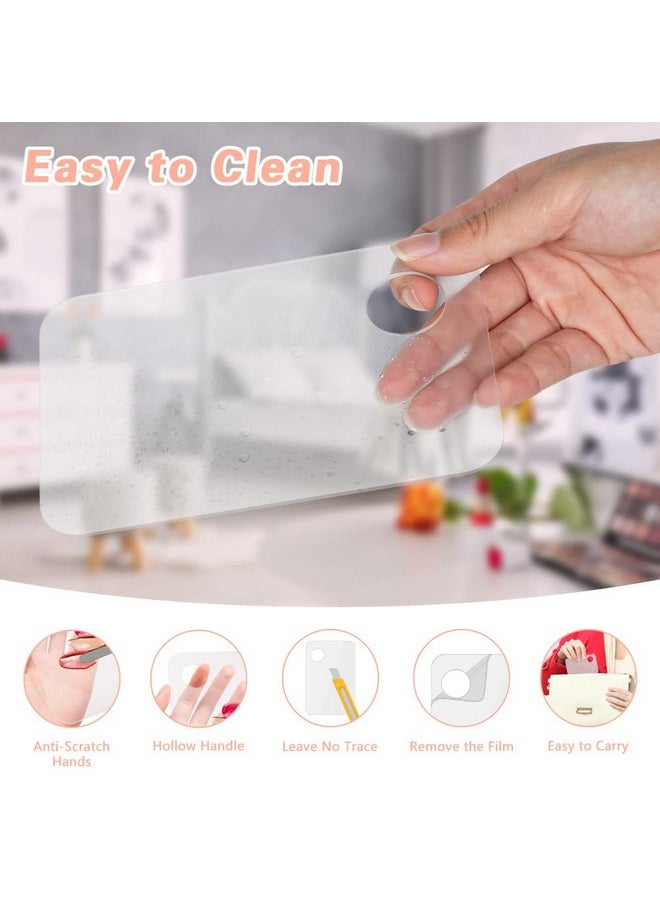Aolso Acrylic Cosmetic Makeup Palette, 3PCS Makeup Mixing Palette With Spatula Makeup Artist Tool, Professional Cosmetic Mixing Makeup Palette For Mixing Eye Shadow/Eyelash/Nail Art/Foundation
