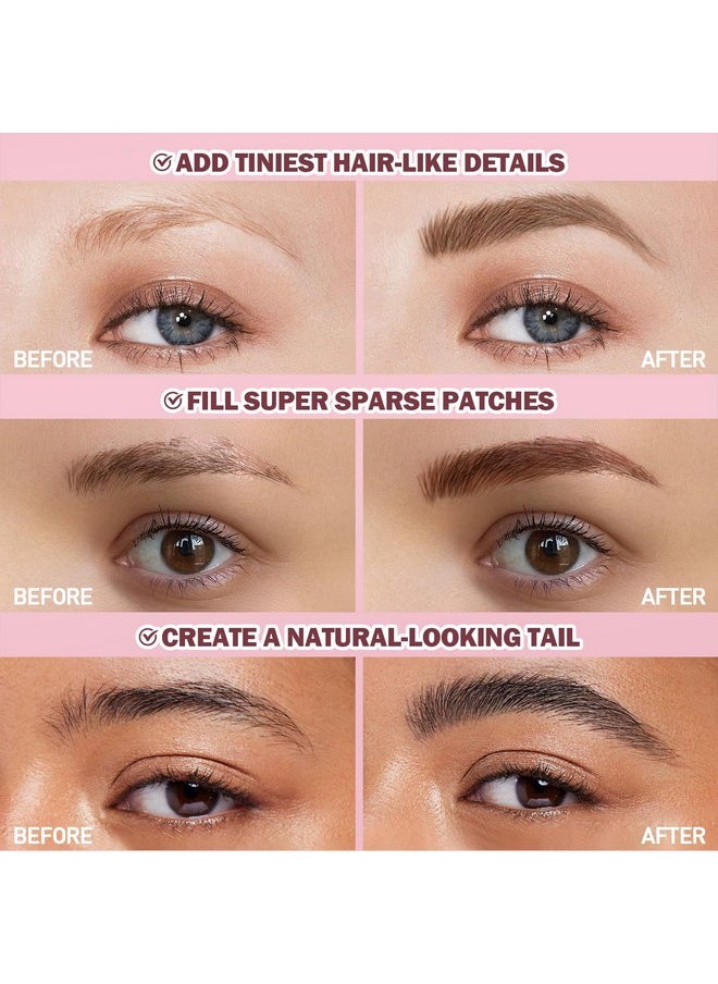 Anglicolor Upgraded Liquid Microblading Eyebrow Pen,Teardrop Angled Micro Eyebrow Brush To Microblading Eyebrow,Hair-Like Strokes,Natural Easy To Color Long Lasting Quick Drying (#04Chocolate)