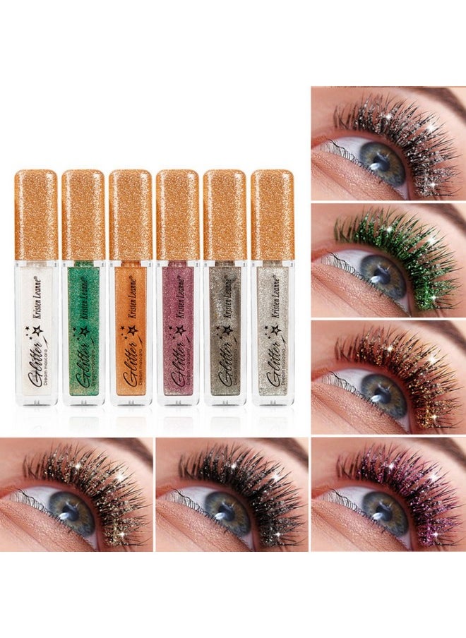 Glitter Color Mascara, Corleone Shimmer Sparkle Mascara glitter mascara for eyelashes,Eyeliner Charming Longlasting Mascara for Eyelash Eye Makeup (Black)