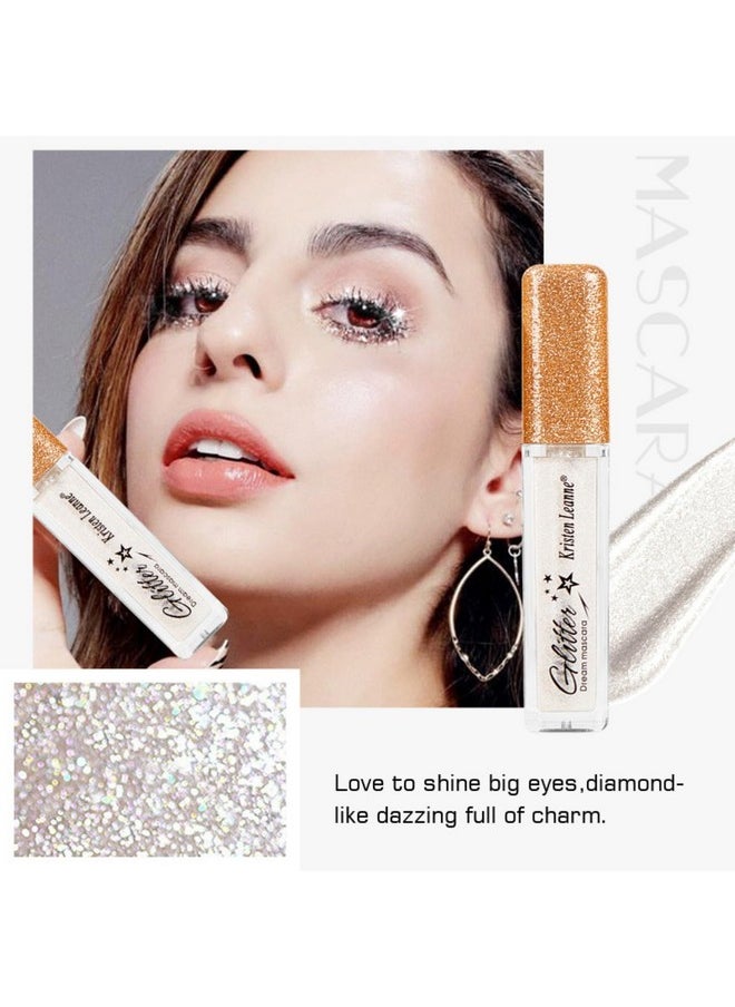 Glitter Color Mascara, Corleone Shimmer Sparkle Mascara glitter mascara for eyelashes,Eyeliner Charming Longlasting Mascara for Eyelash Eye Makeup (Black)