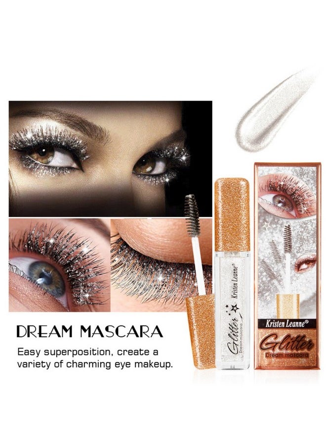 Glitter Color Mascara, Corleone Shimmer Sparkle Mascara glitter mascara for eyelashes,Eyeliner Charming Longlasting Mascara for Eyelash Eye Makeup (Black)
