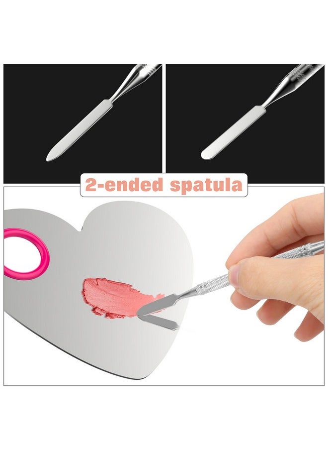 Luxspire Makeup Mixing Palette, Stainless Steel Cosmetics Makeup Palette Foundation Cream Mixing Blending Artist Tool Makeup Tools with Spatula for Eyeshadow, Lipsticks, Nail Art