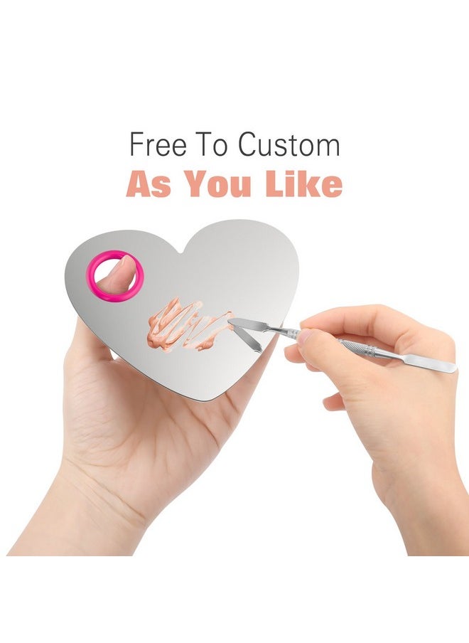 Luxspire Makeup Mixing Palette, Stainless Steel Cosmetics Makeup Palette Foundation Cream Mixing Blending Artist Tool Makeup Tools with Spatula for Eyeshadow, Lipsticks, Nail Art