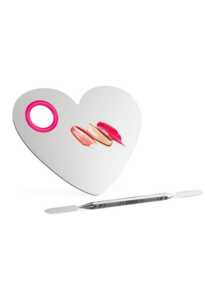 Luxspire Makeup Mixing Palette, Stainless Steel Cosmetics Makeup Palette Foundation Cream Mixing Blending Artist Tool Makeup Tools with Spatula for Eyeshadow, Lipsticks, Nail Art
