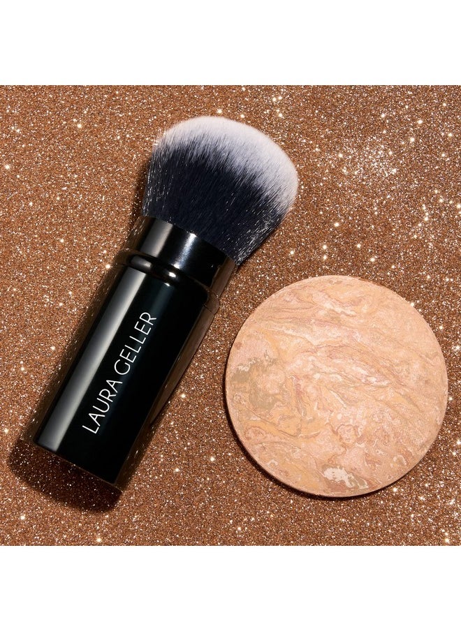 LAURA GELLER NEW YORK Get Glowing Kit (2pc): Baked Balance-n-Glow Illuminating Powder Foundation, Fair + Airbrush Kabuki Makeup Brush