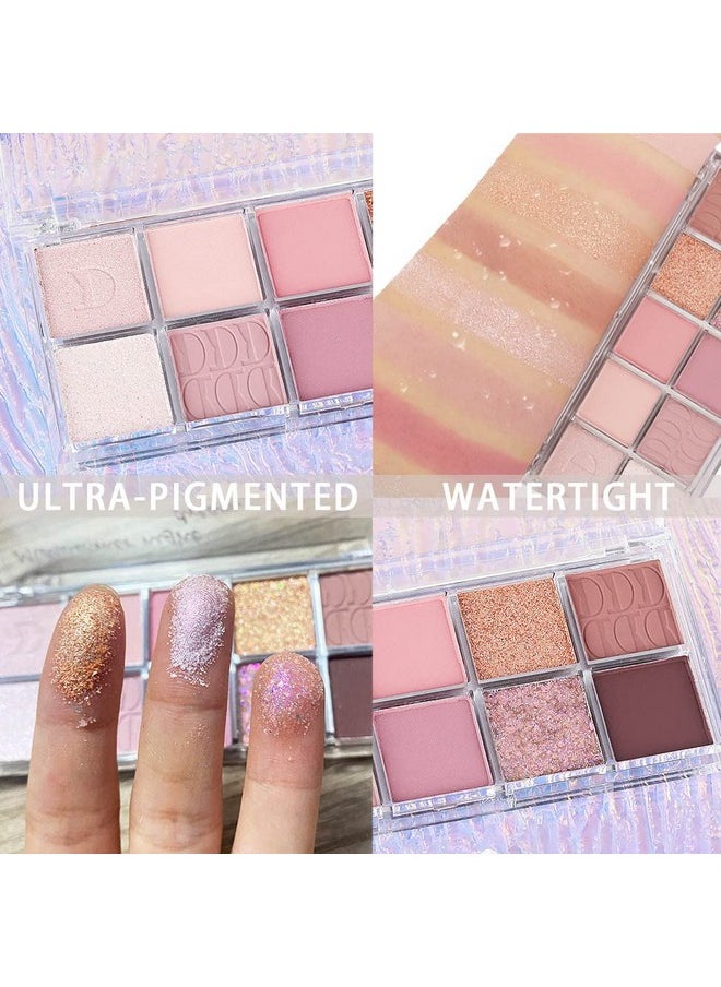 AMY'S DIARY 10 Colors light Pink Eye Shadow Eyeshadow Palette, High Pigmented, Blendable Long Lasting Waterproof Nude Pink Neutral Eye Shadow Palette Makeup (14#)