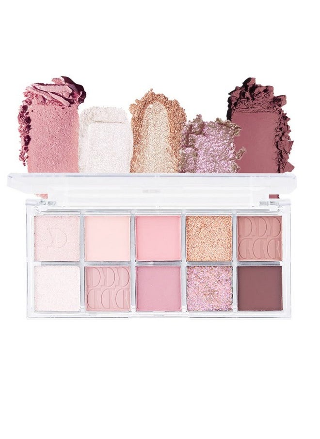 AMY'S DIARY 10 Colors light Pink Eye Shadow Eyeshadow Palette, High Pigmented, Blendable Long Lasting Waterproof Nude Pink Neutral Eye Shadow Palette Makeup (14#)