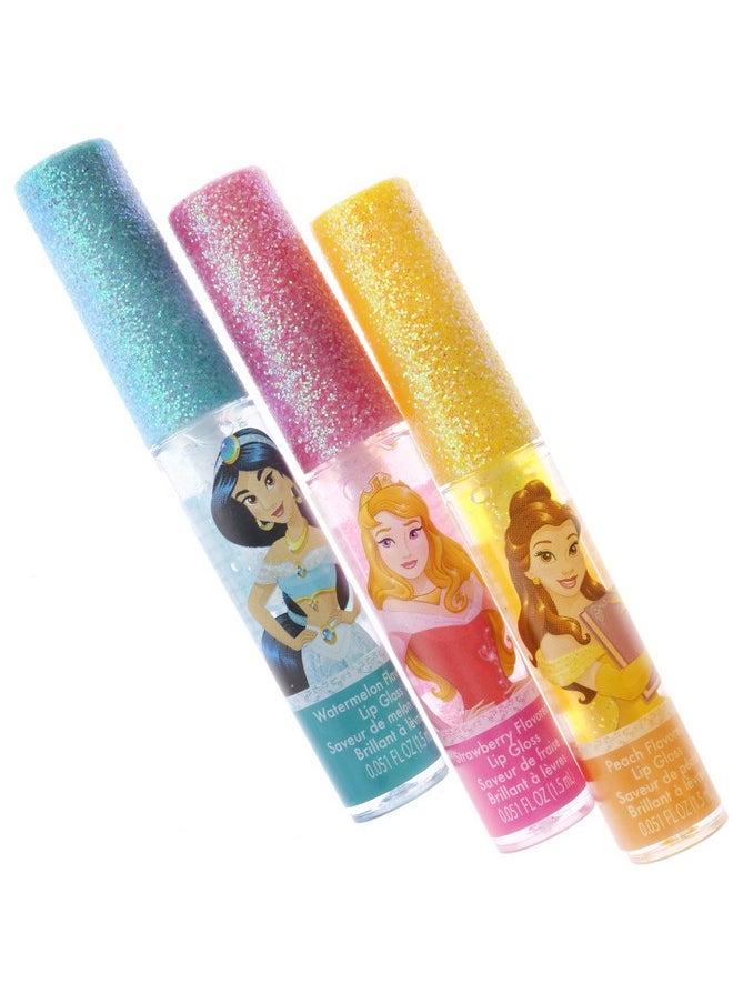 Townley Girl Disney Princess Super Sparkly Lip Gloss Set, 0.05 Fl Oz (Pack of 7)