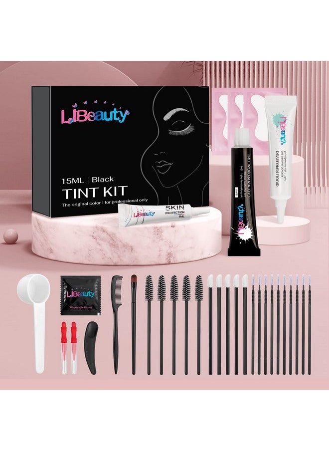 Libeauty Lash Color Kit Black Eyelash Color Volumizing Eyebrow Hair Coloring Kit DIY Use At Salon Or Home Natural Eyelash Treatment