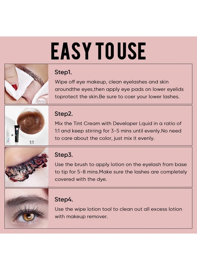 Libeauty Lash Color Kit Black Eyelash Color Volumizing Eyebrow Hair Coloring Kit DIY Use At Salon Or Home Natural Eyelash Treatment