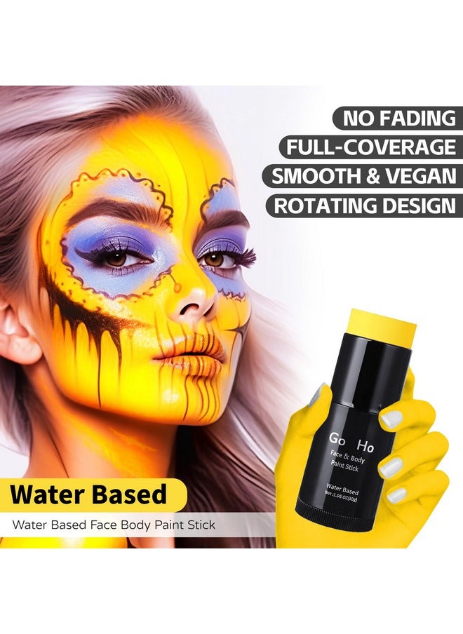Go Ho Yellow Face Body Paint Stick,Water Based Washable Yellow Face Paint Stick,Non-toxic Full-coverage Cream Yellow Body Paint for Adults Children Halloween Cosplay SFX Makeup