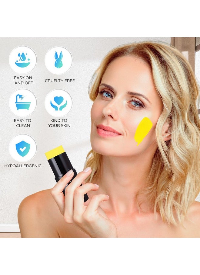 Go Ho Yellow Face Body Paint Stick,Water Based Washable Yellow Face Paint Stick,Non-toxic Full-coverage Cream Yellow Body Paint for Adults Children Halloween Cosplay SFX Makeup