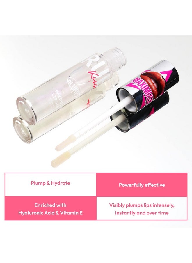 Ruby Kisses Plumping Lip Gloss - Hydrating, Voluminous, High-Shine, Cruelty-Free Lip Plumper, Smoothing, Instinct Lip Maximizer, 4 Colors, 0.15 FL oz. (CLEAR)