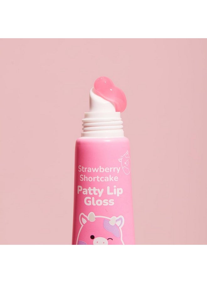 TONYMOLY x Squishmallows Patty Keychain Strawberry Shortcake Lip Gloss - Sheer Pigmented Glossy Lip Stain, Hydrating Nourishing High Shine, Non-Sticky, Tinted Pink, 11ml