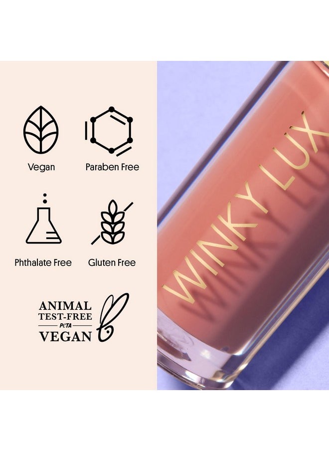 Winky Lux Very There Lip Oil, Hydrating Nude Pink Tint with Jojoba Oil, Non-Sticky Glossy Lip Oil, Tinted Pink Gloss for Juicy Lip, Muse