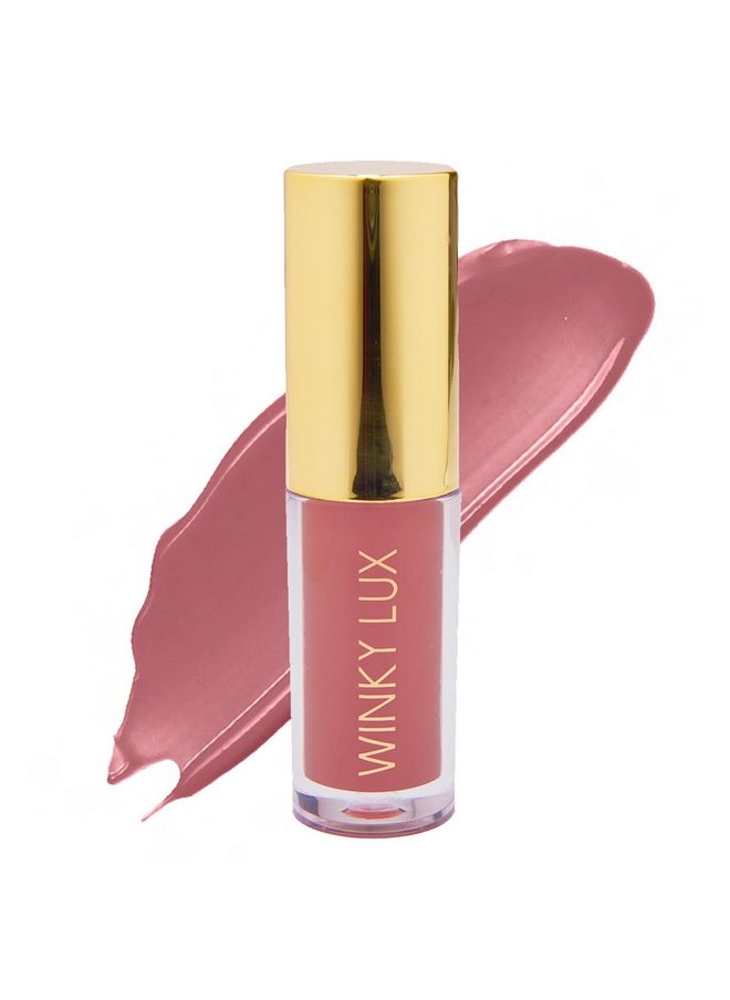Winky Lux Very There Lip Oil, Hydrating Nude Pink Tint with Jojoba Oil, Non-Sticky Glossy Lip Oil, Tinted Pink Gloss for Juicy Lip, Muse