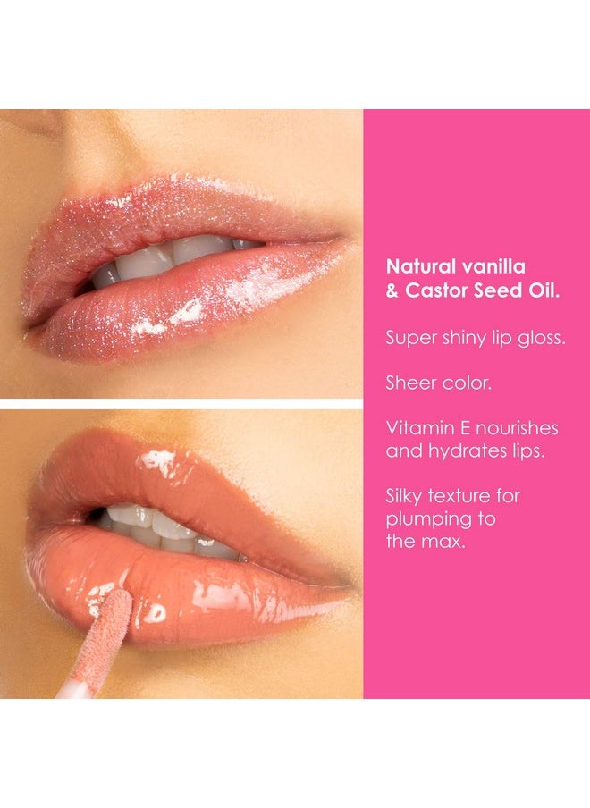 Winky Lux Glossy Boss Lip Gloss, Lip Gloss for Daily Lasting Shine, Makeup Infused With Natural Vanilla and Castor Seed Oil for an All-Day Moisture Booster, 0.14 Oz, Birthday Cake