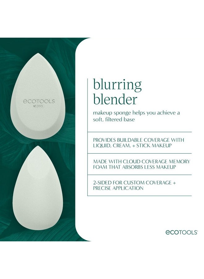 EcoTools Blurring Blender Makeup Sponge, Makeup Blending Sponge For Blurred Skin, For Liquid & Cream Foundation, Eco Friendly & Latex Free, Cruelty-Free & Vegan 1 Count