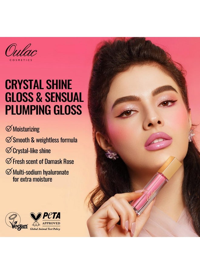 Oulac Purple Lip Gloss High-shine Moisturizing Lip Gloss Oil Liquid Lipstick Non-stick Cup Glitter Lipstick Lip Tint Reduce Fine Lines Lip Glaze For Dry Lip C14