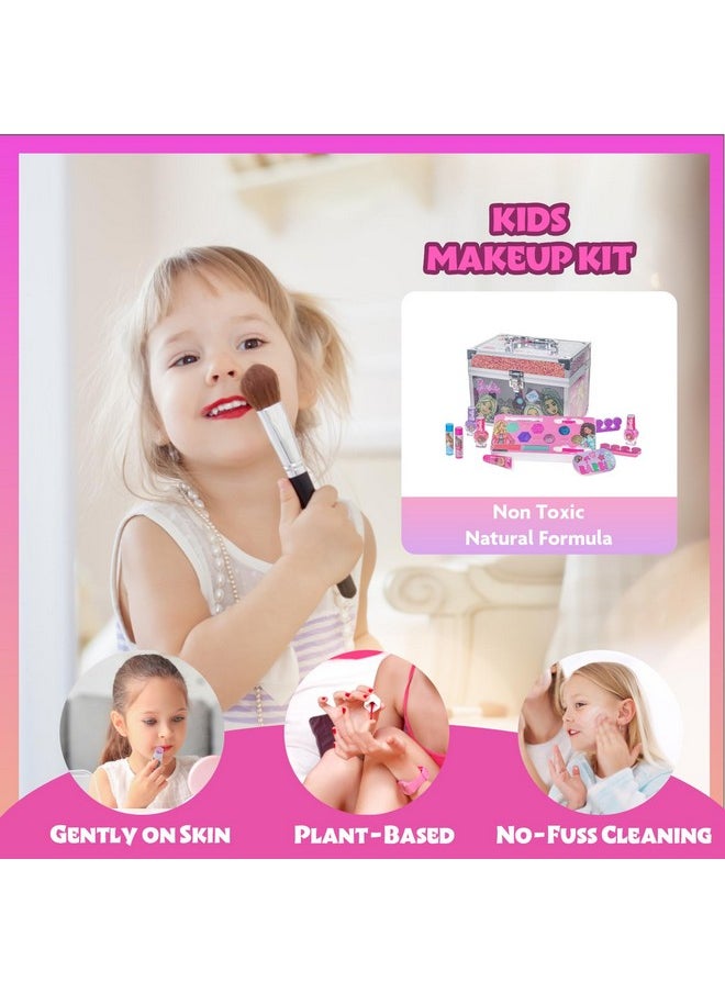 Barbie Movie Kids Makeup Kit for Girls, Real Washable Toy Makeup Set, Barbie Gift, Play Makeup and Pretend Play Toys Ages 3 4 5 6 7 8 9 10 11 12, by Townley Girl
