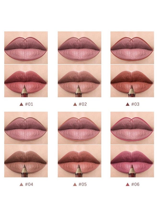12 Pcs Natural Nude Brown Beige Colors Lip Liner Lipstick Pencils Set for Daily Makeup,Easy to Apply & Remove,Waterproof