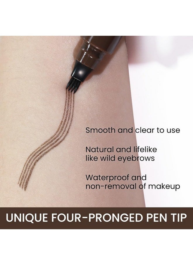BINGBRUSH Eyebrow Pencil Micro 4 Point Ink Pen by Brow Stylist - Eye Makeup Lift & Snatch Eyebrow Pen Kits Long-Lasting Waterproof Natural Eyebrow Hair (1Pc 02# Dark brown)