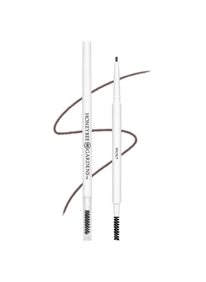 Honeybee Gardens Fine Point Brow Pencil, Walnut, Long-Lasting Eyebrow Definition, Vegan, Cruelty-Free Beauty