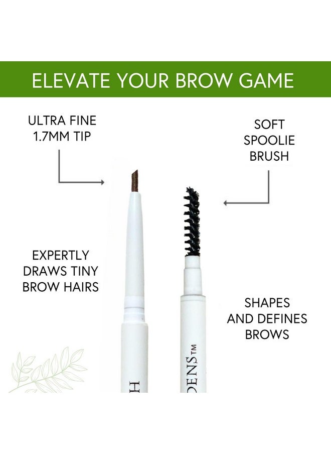 Honeybee Gardens Fine Point Brow Pencil, Walnut, Long-Lasting Eyebrow Definition, Vegan, Cruelty-Free Beauty