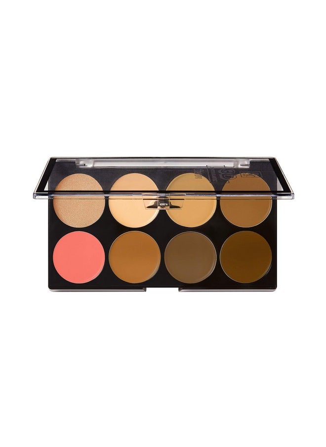 Ruby Kisses Flawless Finish with 3D Contour Cream Makeup Palette - Lightweight, Multi-Palette, Contouring Foundation, Creamy, Sculpt &Highlighting, Define Cheekbones (Light Medium)