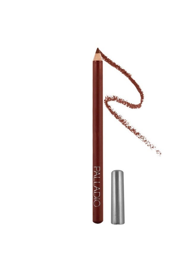 Palladio Lip Liner Pencil, Wooden, Firm yet Smooth, Contour and Line with Ease, Perfectly Outlined Lips, Comfortable, Hydrating, Moisturizing, Rich Pigmented Color, Long Lasting, Walnut