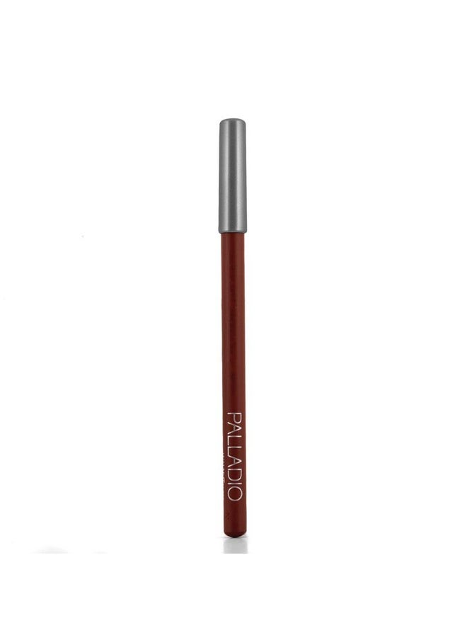 Palladio Lip Liner Pencil, Wooden, Firm yet Smooth, Contour and Line with Ease, Perfectly Outlined Lips, Comfortable, Hydrating, Moisturizing, Rich Pigmented Color, Long Lasting, Walnut