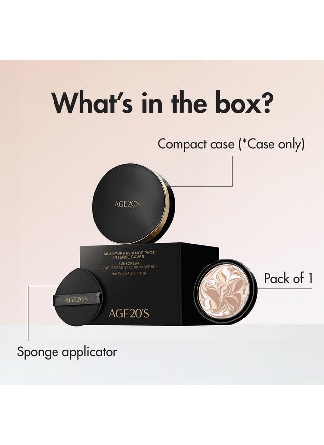 AGE20'S Signature Essence Pact SPF 50+ | Pack of 1 | 21N VANILLA | Cream Foundation, Dewy Finish, Natural Coverage | Korean Cushion Foundation