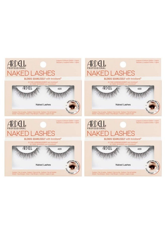 Ardell False Lashes, Naked Lashes 420 with Invisiband, 4 pairs