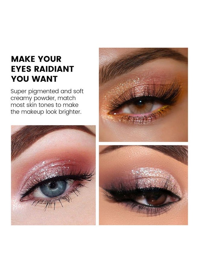 KYDA 10 Colors All Glitter Eyeshadow Palette, Sparkling Sequin Eyeshadow, Shiny Pearl Powder Eye Shadow, Multicolor Glitters Eyes Makeup, Pink Glitters Eyeshadsow Palette, Glitter Eyes Color