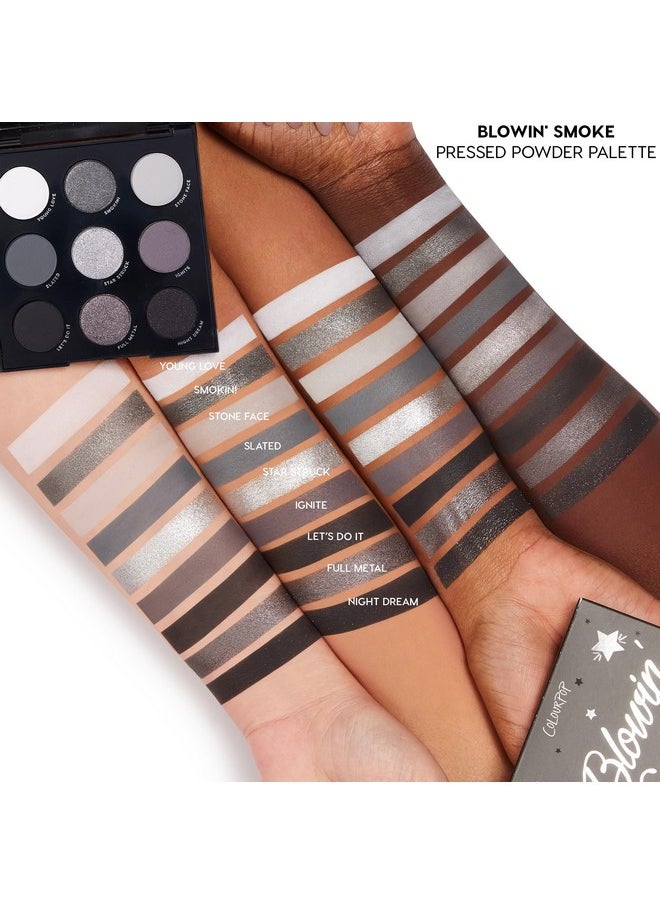 ColourPop Blowin' Smoke Eyeshadow Palette - Silver Eyeshadow and Smokey Eye Eyeshadow Palette with Metallic and Matte Finishes - High-Pigment Eye Makeup with a Long-Wearing Formula (0.3 oz)