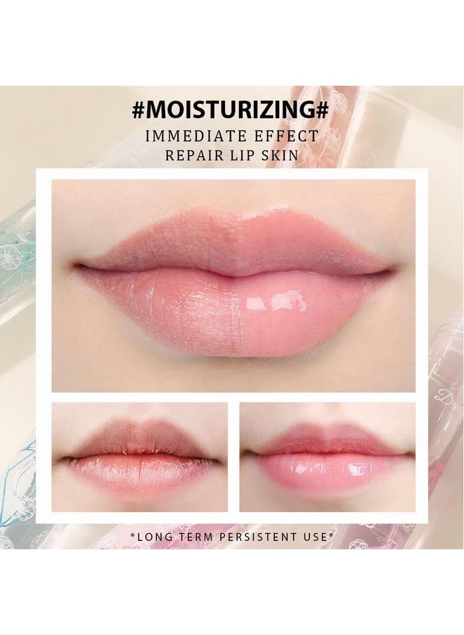 Petansy Flower Jelly Lip Oil Set 6 Packs Moisturizer Long Lasting Roll On Lip Gloss Set with Real Flowers Glossy Lip Make-up for Dry and Chapped Lips