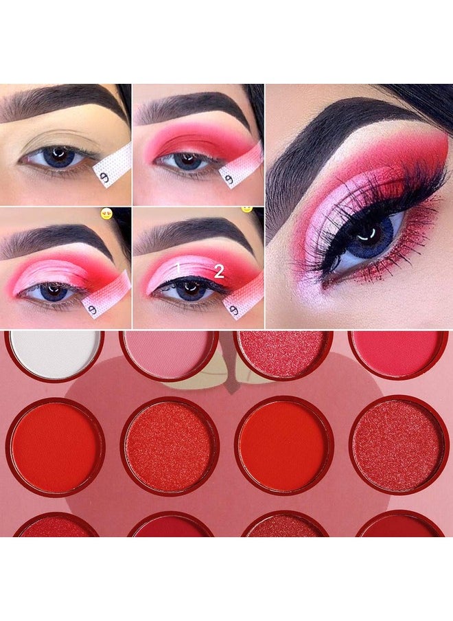 Red Pink Eyeshadow Palette, DE’LANCI Professional Matte Shimmer High Pigmented 12 Colors Eye Shadow Makeup Pallet, Waterproof Blendable Small and Cute Eye Shadow Makeup Pallete, Vegan and Cruelty Free