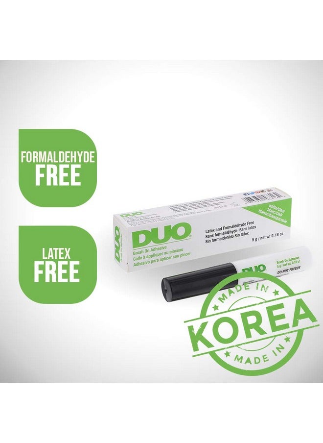 DUO Brush-On Strip Lash Adhesive - Clear, Latex-Free, Long-Lasting Lash Glue with Vitamins A, C & E for Strip & Individual Lashes, 0.18 oz, 1-Pack