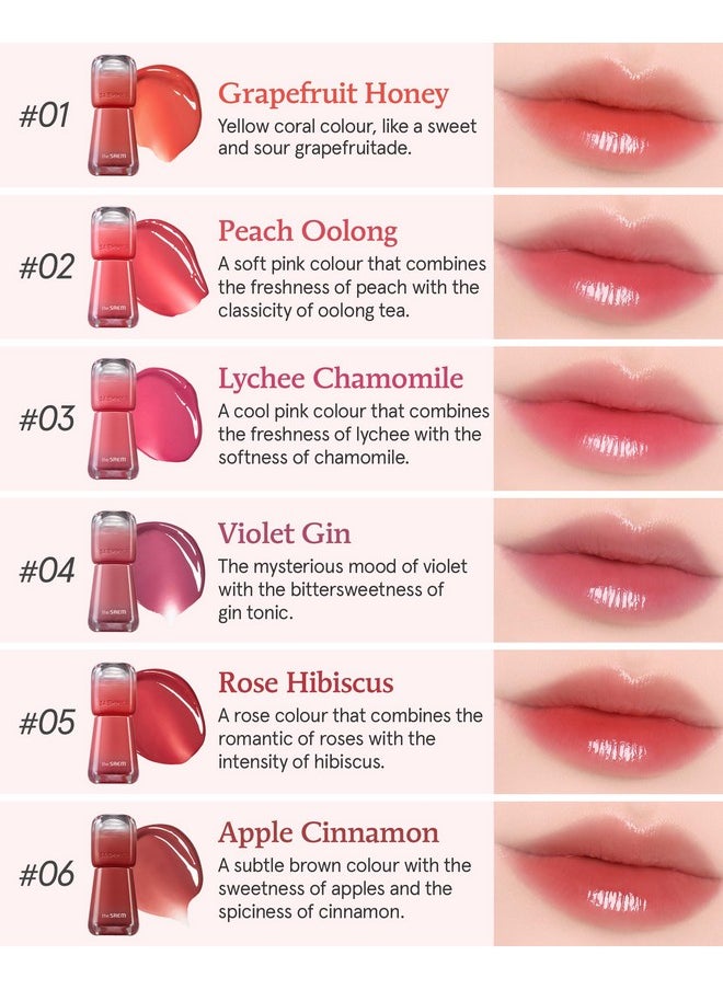 THESAEM Saemmy's Ade Shot Tint - Korean Lip Titnt, Water Gel Lip Stain with Plump Glowy Moisturizing Finish, Buildable Radiant Gloss, Long-Lasting Comfort, 0.1 fl.oz. (06 Apple Cinnamon)